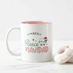 Taza Bicolor Fleece navidad navidades lindos personalizables