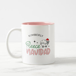 Taza Bicolor Fleece navidad navidades lindos personalizables
