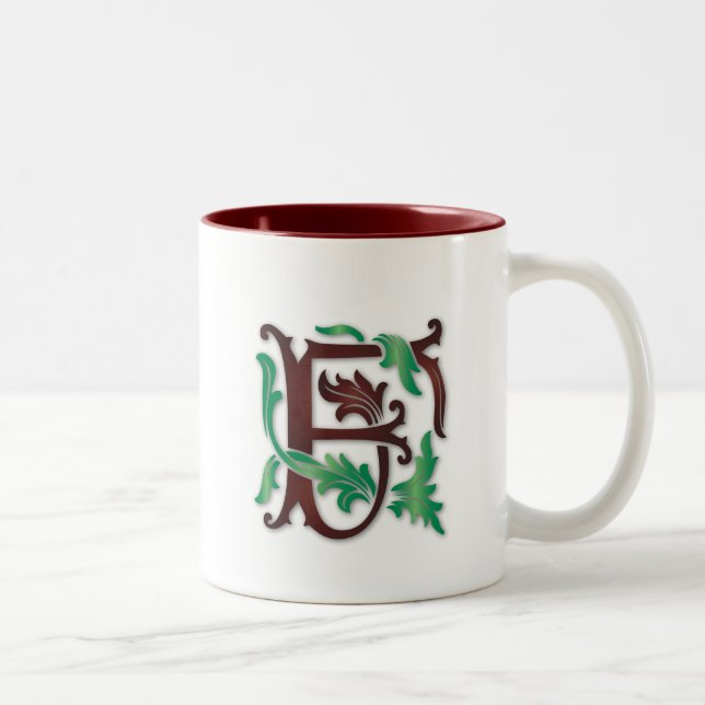 Taza Bicolor Fleur-de-lis F Monograma (Derecha)