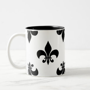 Taza Bicolor fleur de lis negro
