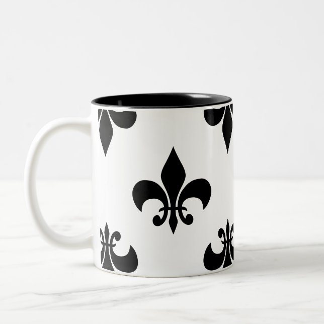 Taza Bicolor fleur de lis negro (Izquierda)