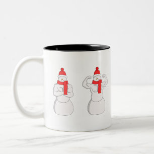Taza Bicolor Flex Muscle Snowman