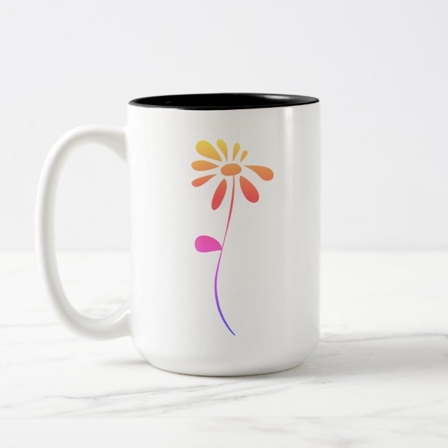 Taza Bicolor Flor (Izquierda)