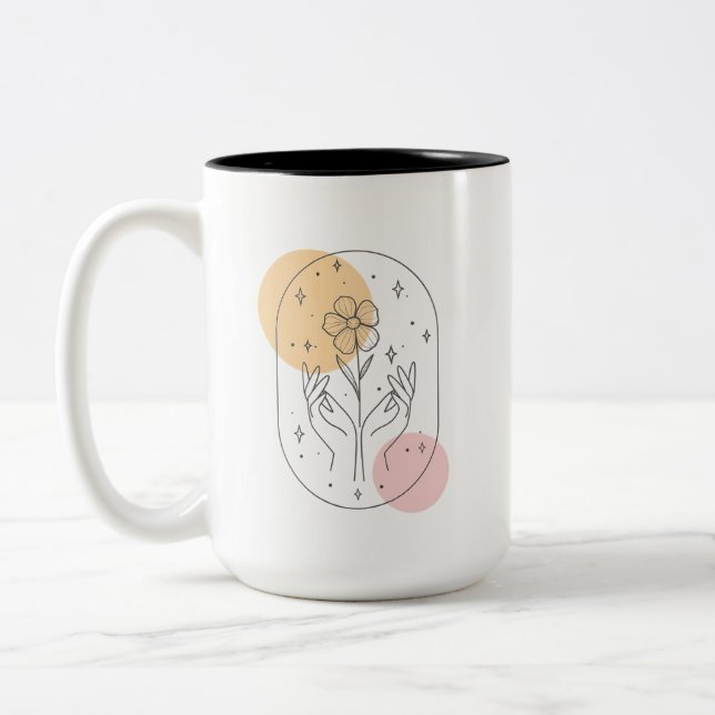 Taza Bicolor Flor (Izquierda)
