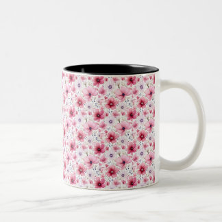 Taza Bicolor Flor acuática rosa