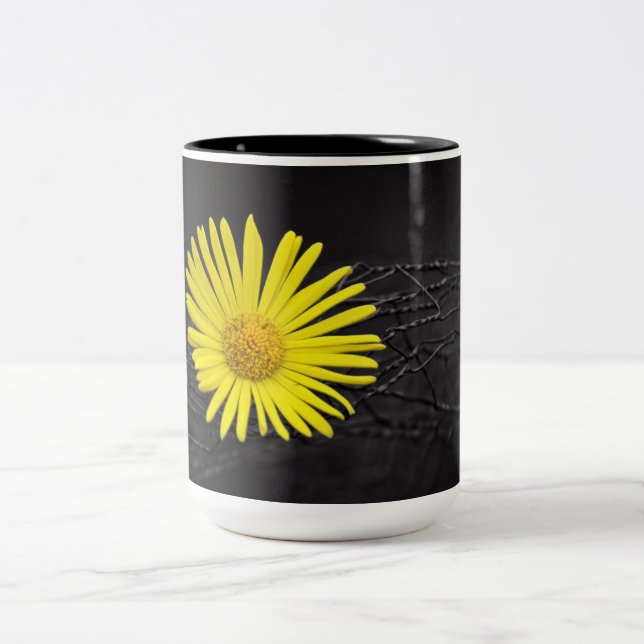 Taza Bicolor Flor amarilla (Centro)
