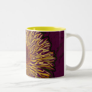 Taza Bicolor Flor amarillo-naranja