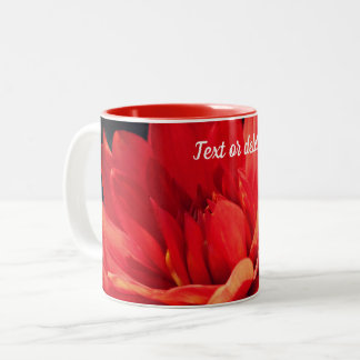 Taza Bicolor Flor Dahlia roja personalizada