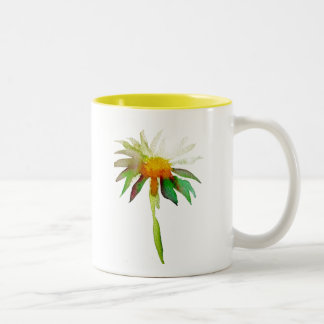 Taza Bicolor Flor de arte acuático moderno de margarita