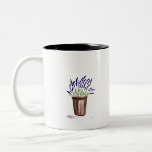 Taza Bicolor Flor de cacerola de lavanda