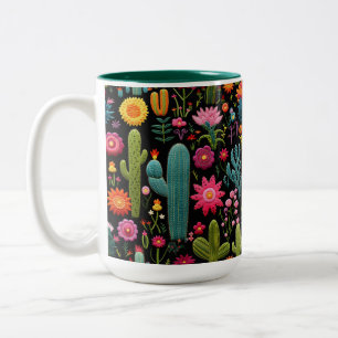 Taza Bicolor Flor de Cactus
