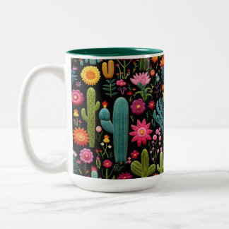 Taza Bicolor Flor de Cactus
