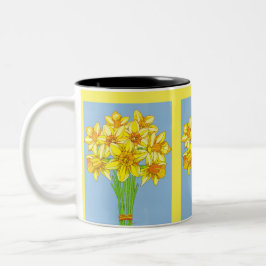 Taza Bicolor Flor de cumpleaños nacida en marzo de flores de Da
