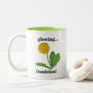 Taza Bicolor Flor de Diente de León Floral