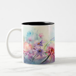 Taza Bicolor Flor de dragón en las flores