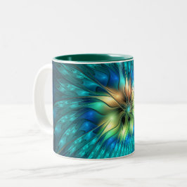 Taza Bicolor Flor de fantasía luminosa, fragancia abstracta col