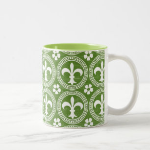 Taza Bicolor Flor de lis