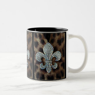 TAZA BICOLOR FLOR DE LIS CRISTALINA EN LA IMPRESIÓN DE LA