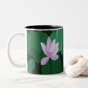 Taza Bicolor Flor de Loto Rosa