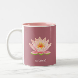 Taza Bicolor Flor de loto rosa sobre oro rosa