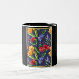 Taza Bicolor Flor de Nacimiento Agosto Poppy
