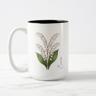 Taza Bicolor Flor de nacimiento personalizada de lirio de mayo 