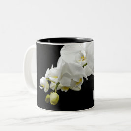 Taza Bicolor Flor de orquídea blanca