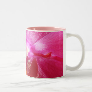 Taza Bicolor Flor de orquídea rosa