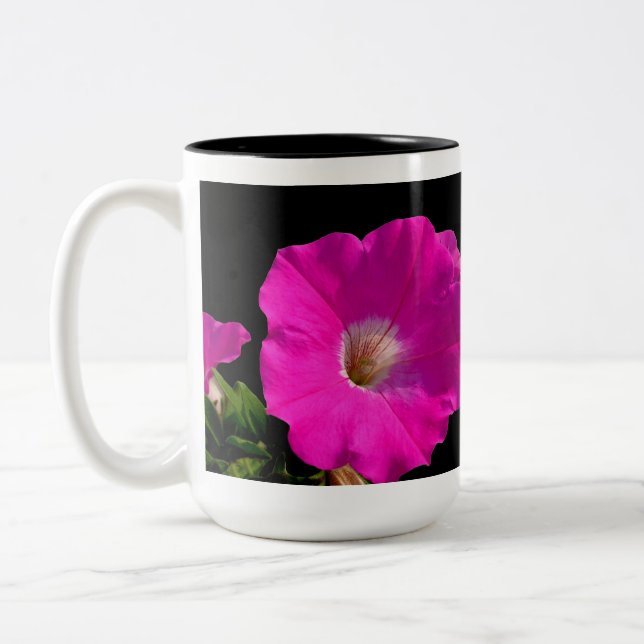 Taza Bicolor flor de petunia rosa (Izquierda)