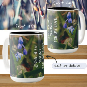 Taza Bicolor Flor de primavera azul