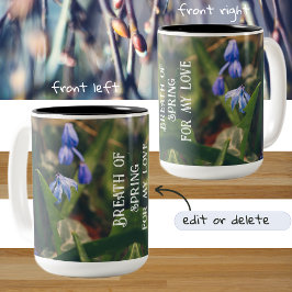 Taza Bicolor Flor de primavera azul