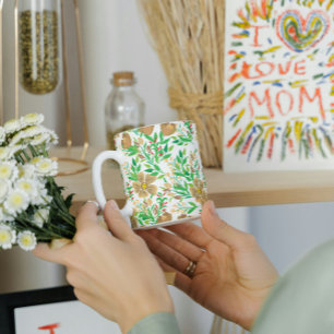 Taza Bicolor Flor de primavera dos tonos de mugre