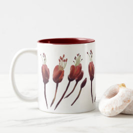 Taza Bicolor Flor de Uhiuhi Elegante Floral Hawaiano Nativo Rar