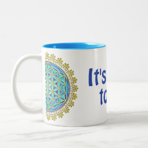 Taza Bicolor Flor De Vida - Ornamentos De Florencia Vintage 1