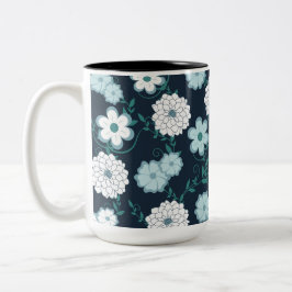 Taza Bicolor Flor elegante y moderna