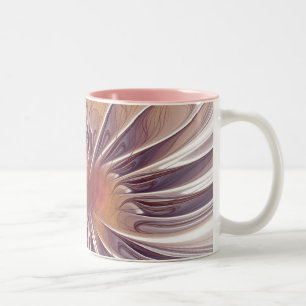 Taza Bicolor Flor Fantasía abstracción arte fractal