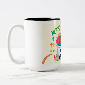 Taza Bicolor Flor feliz