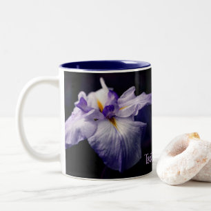 Taza Bicolor Flor japonesa de belleza Iris personalizada