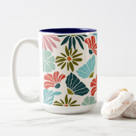 Taza Bicolor Flor moderna y espléndida
