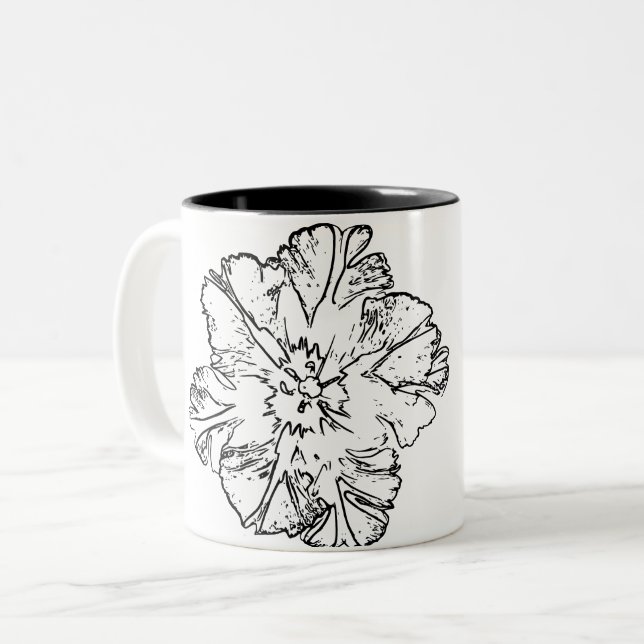 Taza Bicolor Flor natural (Anverso izquierdo)
