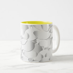 Taza Bicolor Flor plateada