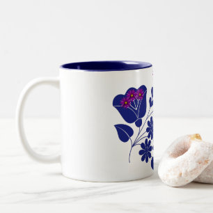 Taza Bicolor Flor púrpura suave