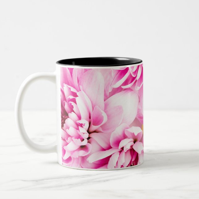 Taza Bicolor Flor rosa de crisantemo (Izquierda)