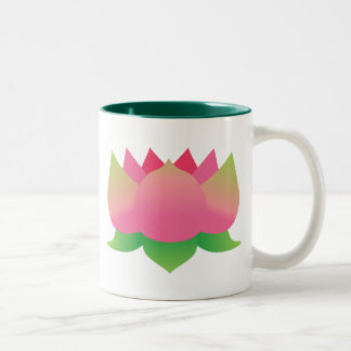 Taza Bicolor Flor rosa Lotus