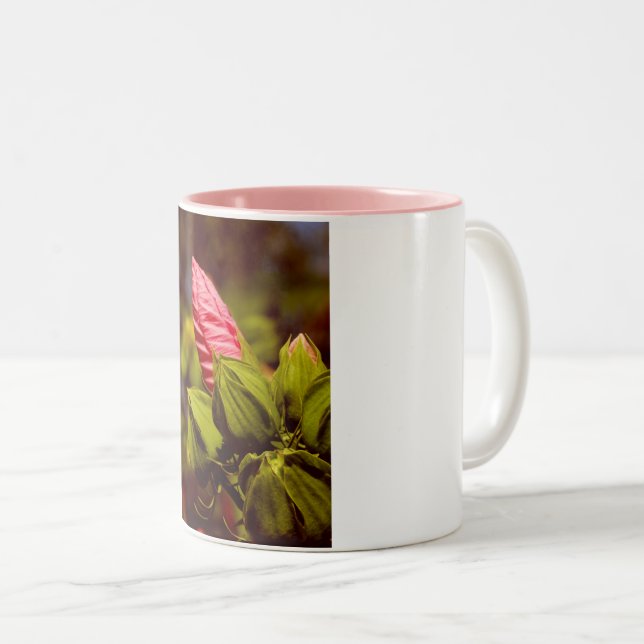 Taza Bicolor Flor rosa - Mug de foto (Anverso derecho)