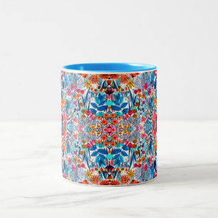 Taza Bicolor Flor silvestre acuarela artística