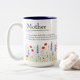 Taza Bicolor Flor silvestre Mamá Mug - Gracioso regalo del Día 