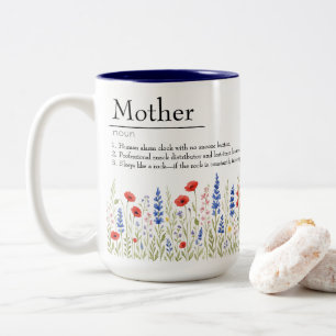 Taza Bicolor Flor silvestre Mamá Mug - Gracioso regalo del Día 