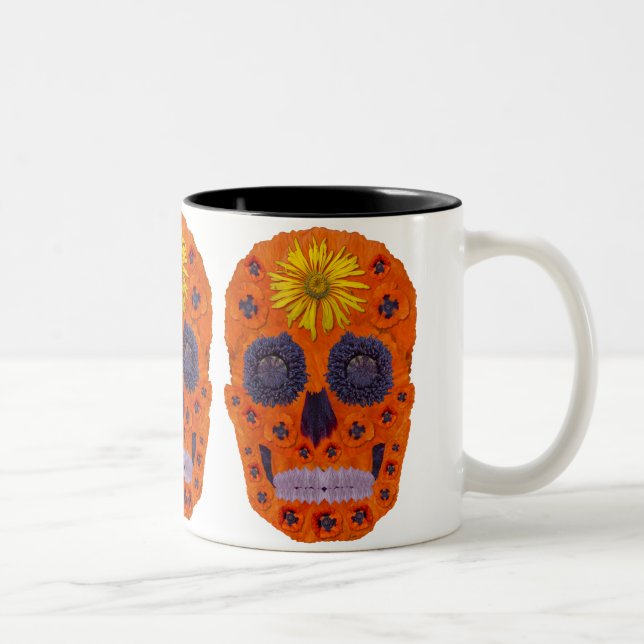 Taza Bicolor Flor Skull 1 (Derecha)