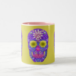 Taza Bicolor Flor Skull 5